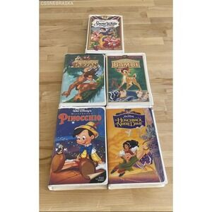 Walt Disney Five Animated Classic Films on VHS‎ tapes.